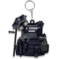 Creative police tactical gear acrylic keychain featuring vest, handcuffs and duty belt - 5-Gear Ensemble