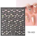3D holographic heart nail stickers model TH-1023 with laser shimmering effect for manicure - TH-1023 (Silver Holographic Heart)