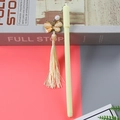 Creative yellow gel pen featuring a butterfly pendant and long cream silk tassel - Butterfly Tassel - Yellow