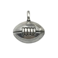 Antique silver American football charm pendant for DIY sports jewelry and bracelets - 3D Football