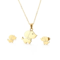 Conjunto de collar y pendientes de cachorro dorado con brillantes diamantes de imitación - Dorado (KS132927-K)