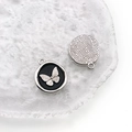 DIY butterfly pendant with black enamel finish and silver textured wings for jewelry making - Silver Black Butterfly Drip Oil / 18x21mm
