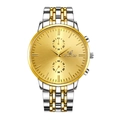 Silver and gold dual-tone business watch for men featuring a gold sunray brushed dial - Two-tone Gold Dial