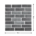 Self-adhesive 3D wall sticker with dark grey vintage brick pattern in 30x30cm size - 512-Dark Grey Subway Brick