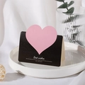 Black heart greeting card with pink heart insert on white ceramic plate for Mother's Day - Pink Black