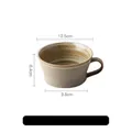 Light brown stoneware breakfast cup with handmade texture and 450ml capacity info - Breakfast Cup / Light Brown