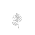 Silver hollow rose pendant in 18k gold plated stainless steel on white background - Rose / Steel