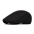 Béret noir classique en maille filet pour hommes, casquette d'été respirante légère - Réglable / Noir