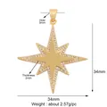 Macro shot of gold North Star pendant featuring sparkling white zircon micro-inlay details - Gold/Octagram Large Pendant