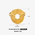 Anillo de acero inoxidable chapado en oro de 18K con diseño solar y talla ajustable - Dorado