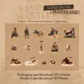 Dune Wasteland PET flower stickers with 15 vintage post-apocalyptic floral gold foil designs - Dune Wasteland
