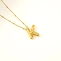 Elegant gold letter K balloon pendant necklace on satellite chain for women - Letter K(S-P062-K)