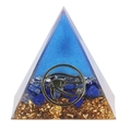 Lapis lazuli resin pyramid with golden eye of horus symbol for home decoration - YB29 Eye of Horus [6cm]