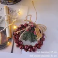 Couronne de Noël avec cloches en métal rouge de 2,5 cm, aiguilles de pin et baies rouges - 25# Couronne de Pin à Cloches Rouges (14cm)
