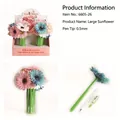 Creative sunflower shaped 0.5mm black ink gel pen in pink and blue floral styles - Large Sunflower-Black Ink