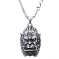 Collana punk in acciaio inossidabile argento retrò con pendente a teschio di orco - Stile Orco Colore Acciaio (B1017)