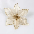 Champagne gold glitter artificial flower for Christmas tree and wreath decoration - Light Yellow