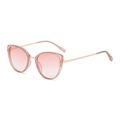 Cat eye sunglasses with pink gradient lenses and translucent frame for women - Pink Gold Frame Double Pink Lens C11