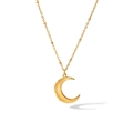 Collana in acciaio inossidabile dorato con catena a sfere e ciondolo a forma di luna - Stile Luna Umanoide (TN3188)
