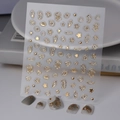 Golden 5D ocean nail art stickers with seahorse and jellyfish designs for DIY manicure - Gold Metallic Ocean (CO-057)