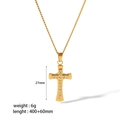 18K vergulde roestvrijstalen kruis hanger ketting met fonkelende heldere kristallen - Kruis Met Meerdere Zirkonia's (TN3209-1) / Goud