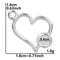 Base per pendente a cuore in acciaio argento con dimensioni 1,6x1,8cm e peso 1,0g - Ciondolo a cuore / Color Acciaio