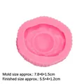 Pink silicone mold for fried egg design smiley face aromatherapy gypsum DIY craft - Wave Edge Fried Egg Style (Pink)