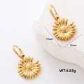 Orecchini a girasole in acciaio inossidabile placcato oro 18K, diametro 17mm e peso 5,83g - Girasole (E00649G-2)
