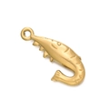 Gold-plated stainless steel shrimp charm pendant for DIY bracelets and jewelry - Gold 553# Shrimp / 9.5*20.5mm