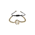 Bracciale dorato MAMA con ciondolo a farfalla in zircone colorato e cordino regolabile - Cordino Nero