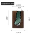 Creative dark green glass vase with dark brown solid wood base measuring 24cm in height - Narrow Style