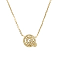 Golden necklace with a 18k gold plated spiral pendant encrusted with sparkling cubic zirconia - Letter Q