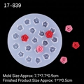 Mini 19-cavity cherry blossom rose silicone mold for cake decor and candle DIY - Rose (17-839) / Clear
