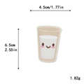 Embroidered cartoon milk cup patch with white thread and beige details for DIY clothing - Cartoon Milk Cup