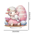 DIY Ostern Acryl Diamant Malerei Ornament mit süßem Schaf und Hasen Design - Lamm umarmt Hase (Stil 13)