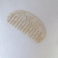 Pettine portatile a denti larghi in acetato marmorizzato beige con forma a mezzaluna - Piccolo a denti larghi / 1# Bianco Crema