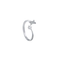 Adjustable silver ring featuring a sparkling pavé X design and a round solitaire stone - Letter X