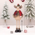Retractable 80cm Christmas reindeer plush doll with red plaid clothes and scarf - Large Retractable Reindeer (80cm)