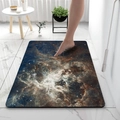 Absorbent diatomite bath mat with deep blue galaxy print and non-slip backing - 40*60cm / Graphite
