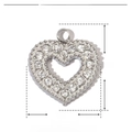 Technical drawing showing 10mm height and 9mm width of the heart zircon pendant - Silver Clear Zirconia Heart