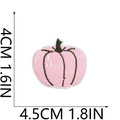 Detailed view of pink pumpkin embroidered patch with dimensional measurements 4.5cm x 4cm - No.26 (Small)