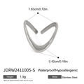 Hypoallergenic minimalist V-shaped stainless steel ring in silver finish with dimensions - Minimalist V-Shape Style (JDRW2411005-S)
