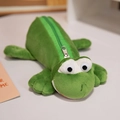 Astuccio a forma di rana verde in peluche con occhi 3D e cerniera per bambini - Rana