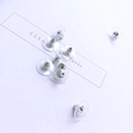 Clear silicone earbud backings with silver metal core detail for stud earrings - Disc Earring Back Style / Silver (10 Pcs)