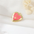 Collier médaillon en forme de cœur doré avec émail rose et lettrage Sweet pour femme - Rose