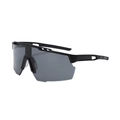 Gafas de ciclismo negro mate con gran lente gris integrada y montura ventilada - Montura Negra Lente Gris