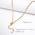 Golden stainless steel rope chain necklace 4.4mm wide with lobster clasp and extender - 4.4mm Water Wave Chain - Gold