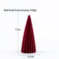 Small red flocked ceramic Christmas tree decoration with 17cm height and 6.5cm base - Small Red Spire (145g)