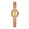 Montre vintage pour femme en or rose avec cadran carré champagne et couronne gemme - Or Rose Cadran Champagne (ADS-S035JJJG)