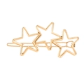 Fermaglio per capelli minimalista in lega dorata con tre forme geometriche a stella - Oro